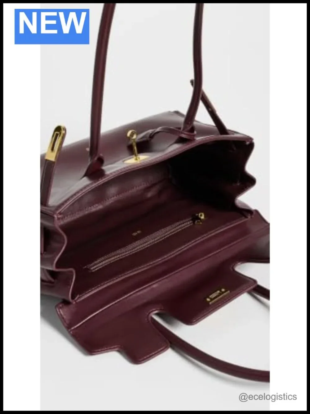 Women's Shoulder Bag Faux Leather Satchel with Gold-Tone Hardware
